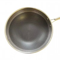 Stainless Steel Non-Stick Frying Pan – 32cm Honeycomb Skillet with Stay-Cool Handle, Induction Compatible, Scratch Resistant & Dishwasher Safe Cooking Pan